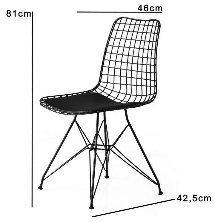 Set de scaune de sufragerie Tivoli Black, 2 bucăți