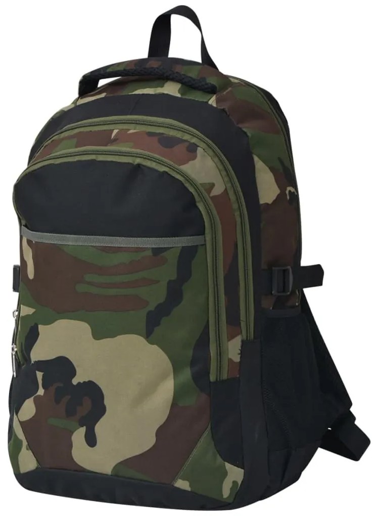 vidaXL Rucsac pentru școală 40 L, negru și camuflaj
