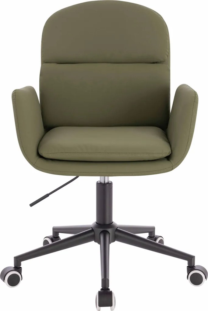 HR480K Scaun Khaki Piele Ecologica Premium Soft cu Bază Neagră