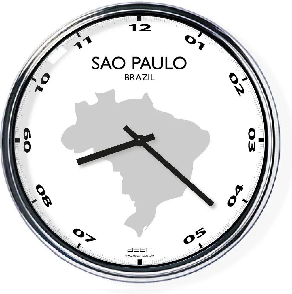 Ceas de birou (deschis sau întunecat) - Sao Paulo / Brazilia, diametru 32 cm | DSGN, Výběr barev Tmavé