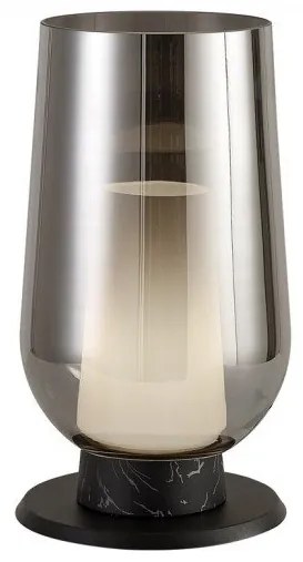 Veioza, Lampa de masa design modern Nora negru/ marmura neagra