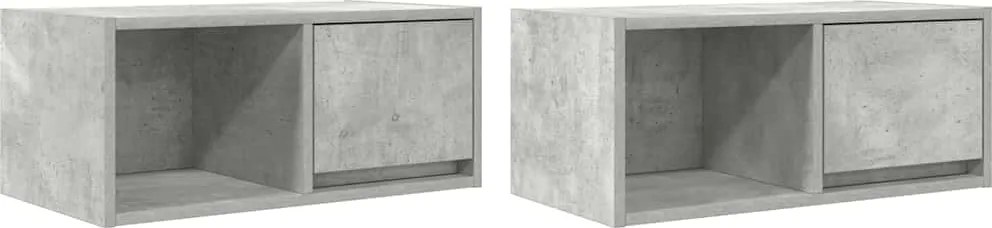 vidaXL Dulapuri TV 2 buc Beton Gri 60x31x25,5 cm Lemn prelucrat