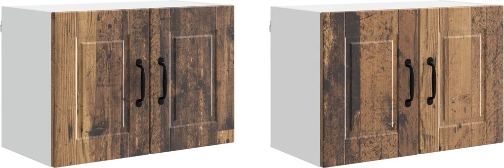 vidaXL Dulap de bucătărie cu raft 2 pcs Lemn vechi 60 x 31 x 40 cm