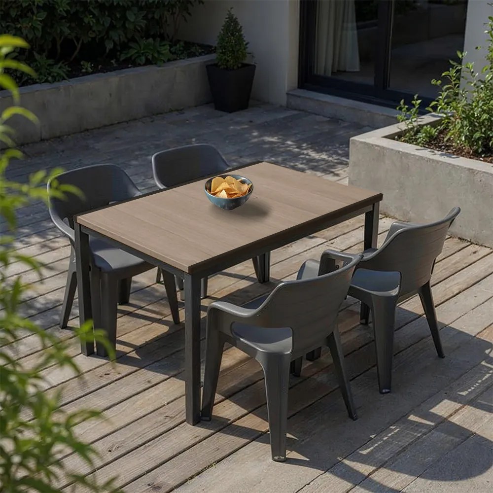 Ravello 4+1 kerti bútor garnitúra szett kőris-fekete