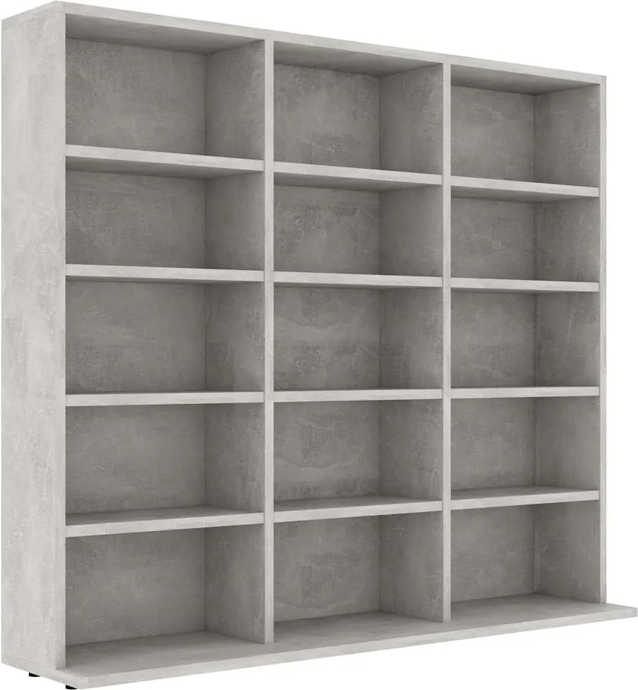 vidaXL Dulap pentru CD-uri, gri beton, 100x23x89,5 cm, lemn prelucrat