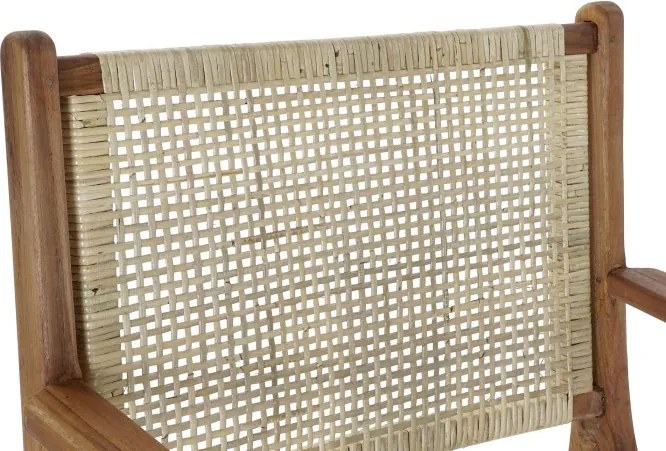 Fotoliu tip scaun maro , din lemn de tec si rattan ,