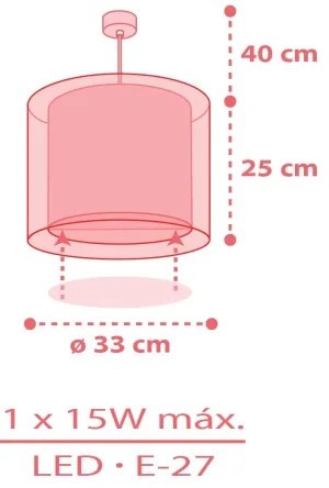 Dalber 41192 - Lustră pentru copii RAINBOW 1xE27/15W/230V multicoloră