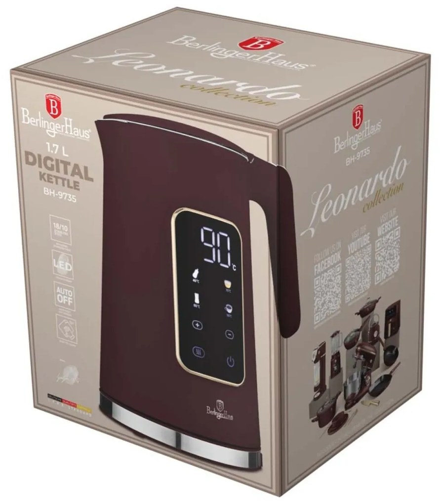 Fierbator de apa 1.7 L digital Leonardo Berlinger Haus BH 9735