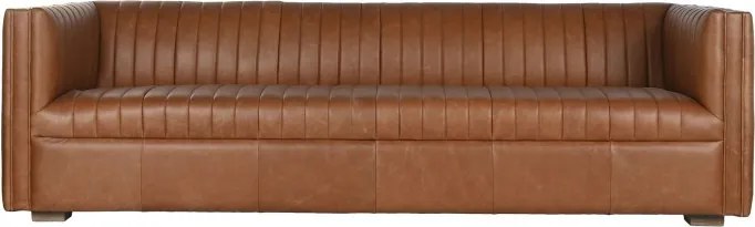 Canapea 4 locuri din piele naturala " Cognac "