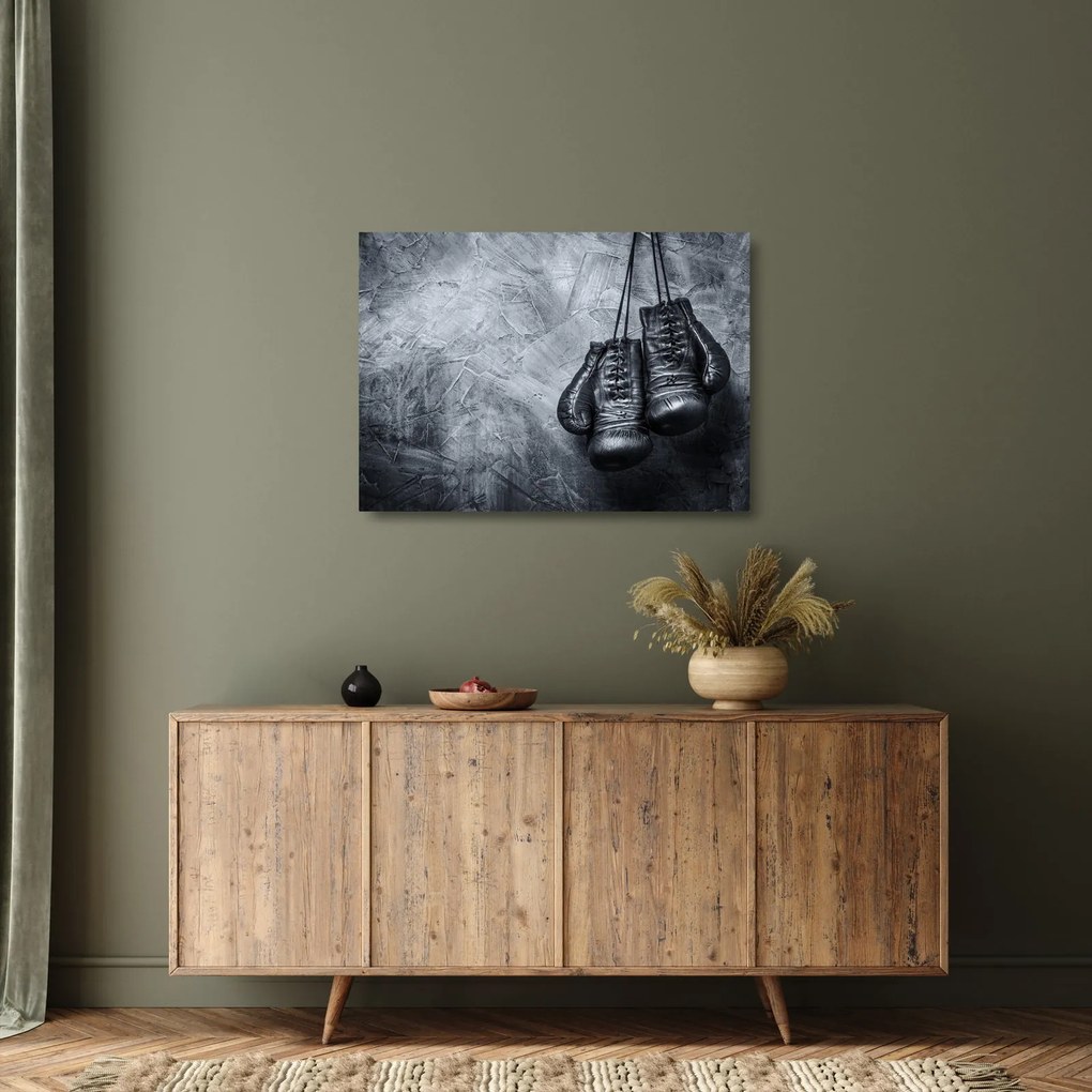 Tablou pe sticlă - Mănuși de box (70x50 cm)