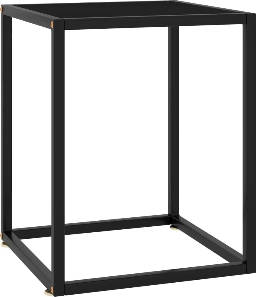 vidaXL Măsuță de cafea, neagră cu sticlă neagră, 40x40x50 cm