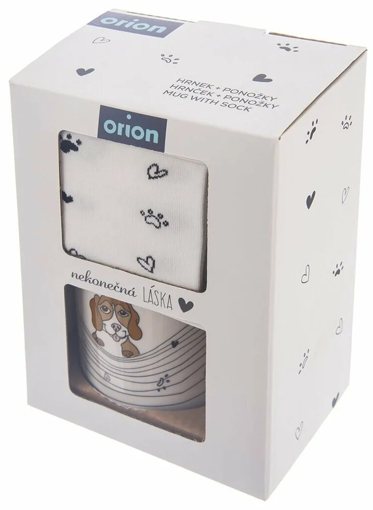 Cană ceramică Orion Endless love Dog , 0,35 l +cadou Șosete