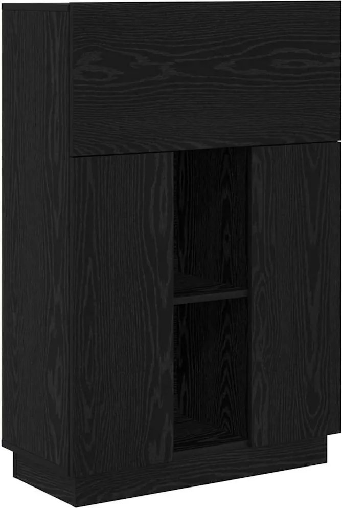 vidaXL Birou cu raft Stejar Negru 71.5 x 31.5 x 106.5 cm Lemn compozit