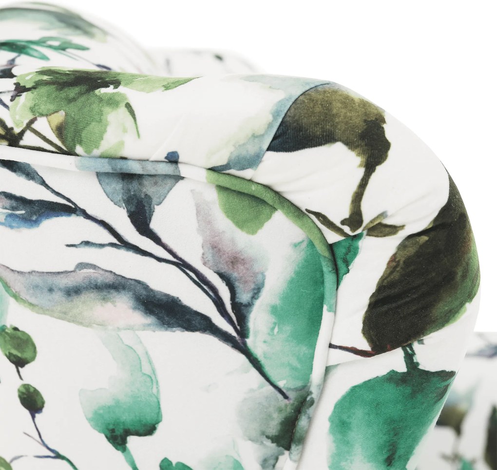 Fotoliu, material textil model frunze verzi, CHARLOT