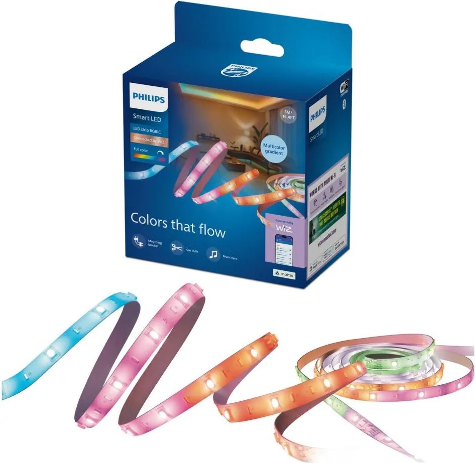 Philips - Bandă LED RGBIC reglabilă SMART STRIP 2x5m LED/21W/230V 2700/6500K Wi-Fi