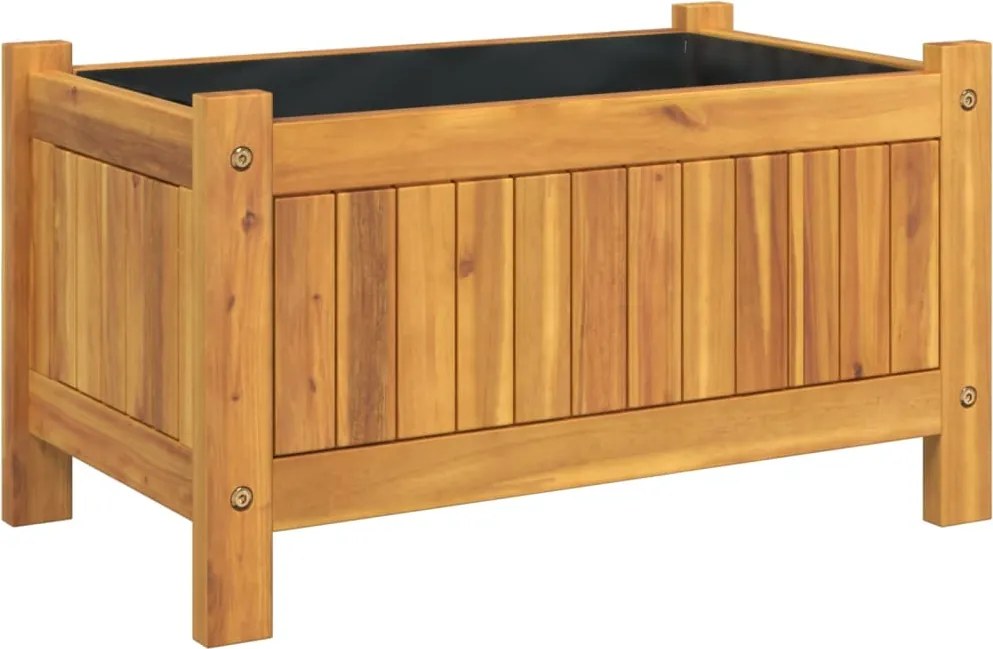 vidaXL Jardinieră de grădină cu căptușeală, 54x31x30 cm, lemn acacia
