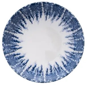 Set de veselă, 12 piese, alb/albastru, porțelan