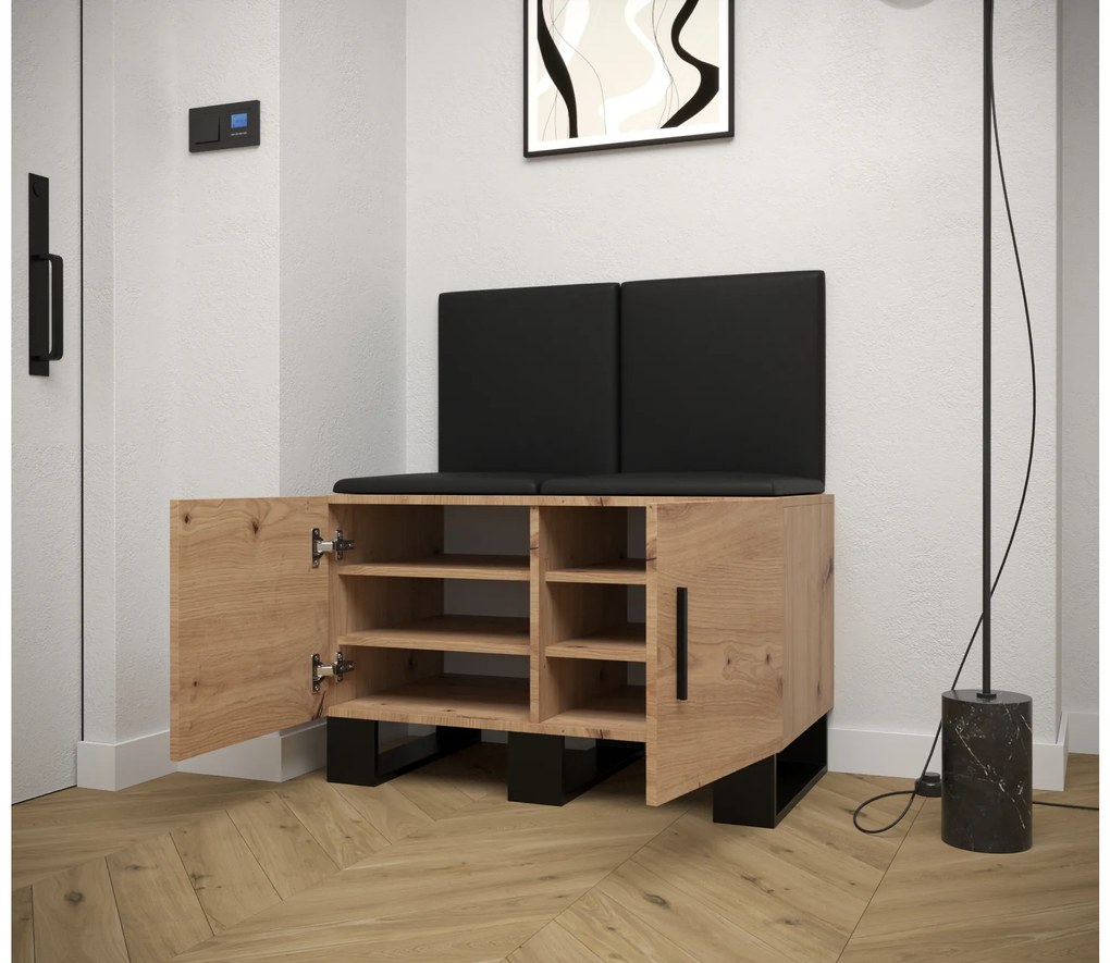 Set mobilier pentru hol Amanda 19 (Stejar artisan + roz). 1086020