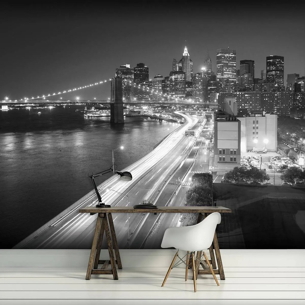 Fototapet - New York Brooklyn Bridge City (254x184 cm)