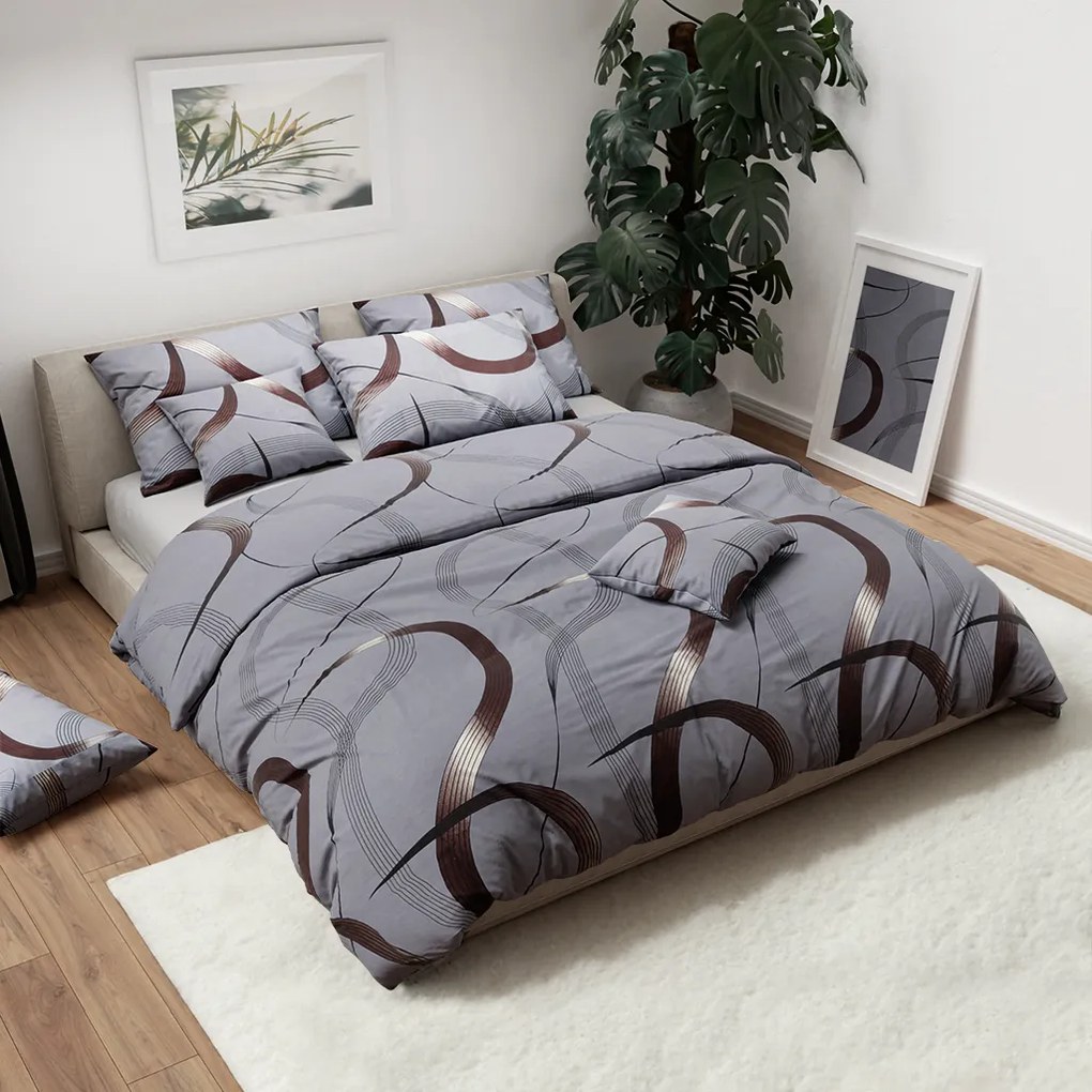 Lenjerie din bumbac PLAVA gri Dimensiune lenjerie de pat: 70 x 90 cm | 140 x 200 cm