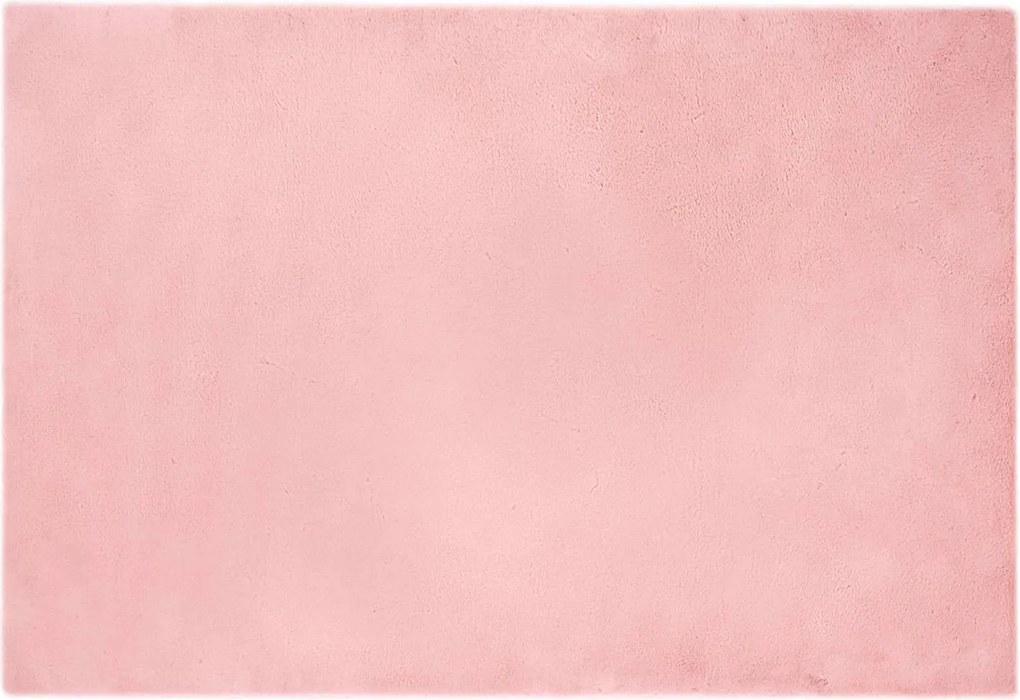 vidaXL Covor din de iepure sintetic antiderapant Olite Roz Poliester