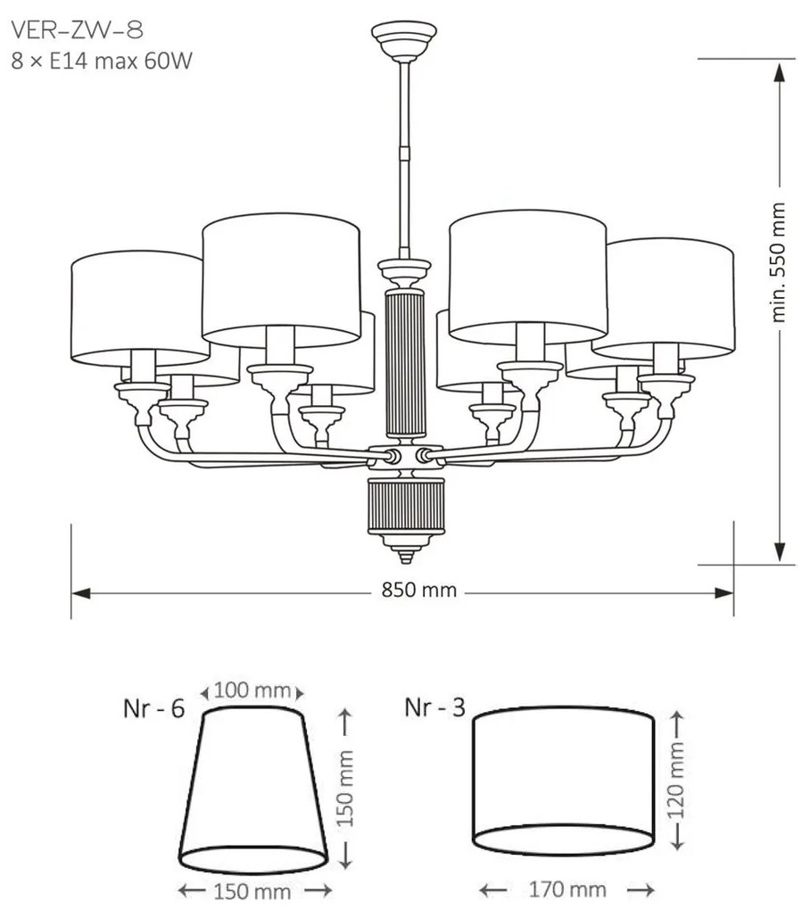 Candelabru 8 brate modern realizat manual Verde