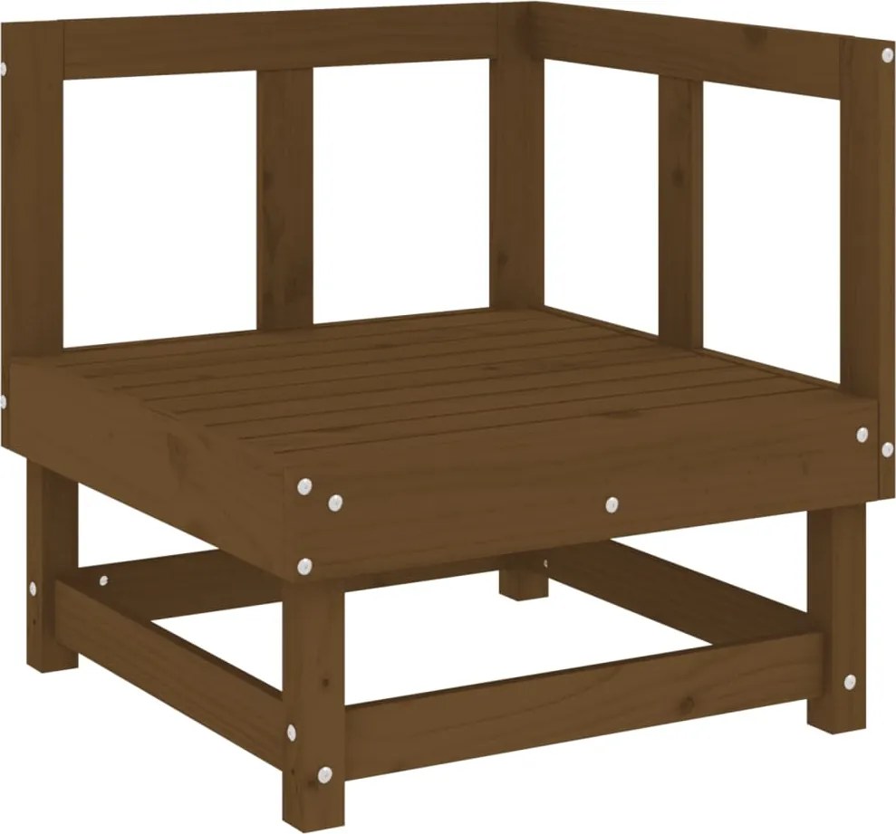 vidaXL Canapea de colț pentru grădină, maro miere, lemn masiv de pin