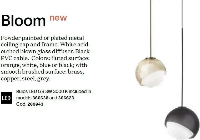 Pendul modern BLOOM SP1 D22 NERO