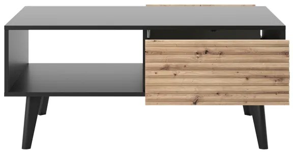 Măsuță de cafea WILLOW 46x104 cm negru/stejar artizan