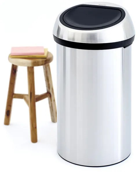 Cos de gunoi Brabantia Touch Bin 647255, 60 L, Deschidere lina si silentioasa, Rezistent la amprente, Ino /mat