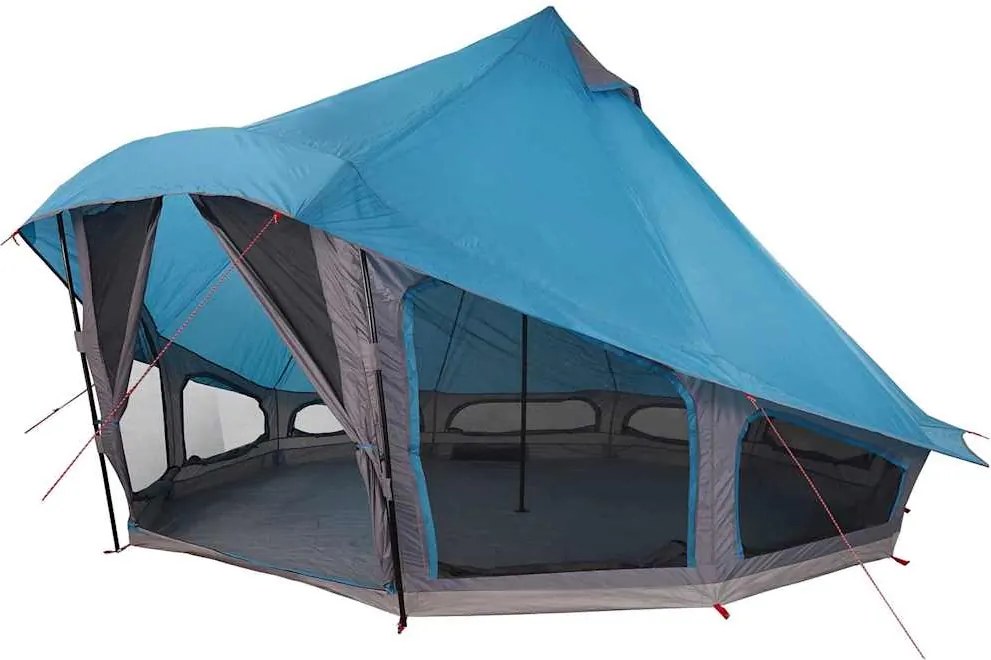 vidaXL Cort Tipi cu acoperiș albastru 508 x 470 x 300 cm tafta