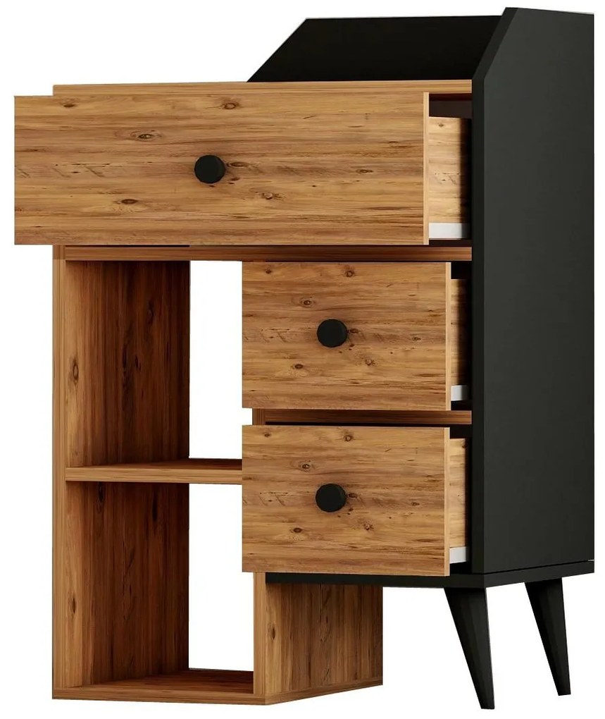 Comodă Dekube 3 (pin atlantic + negru) . 1093720