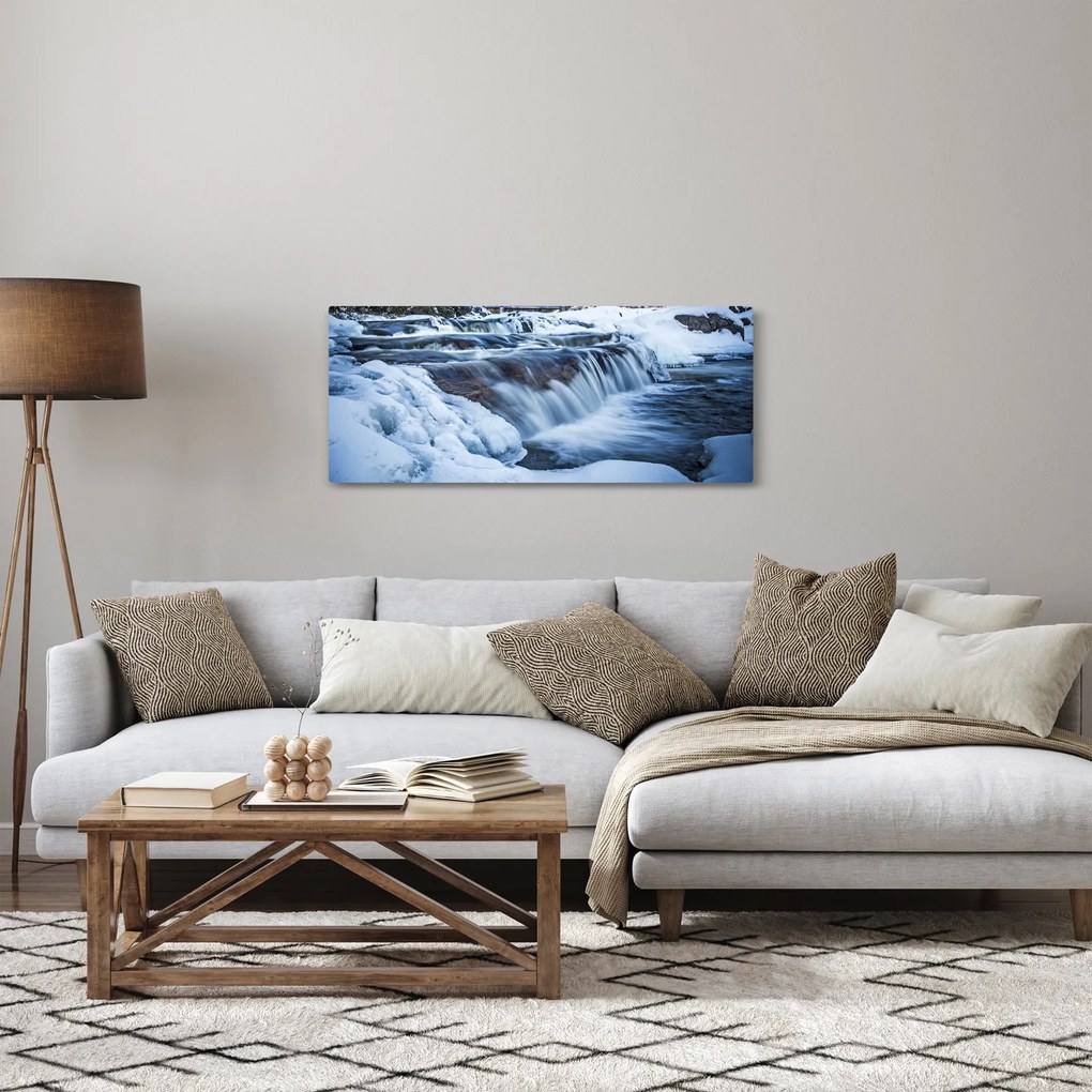 Tablou - Râu iarna (120x50 cm)