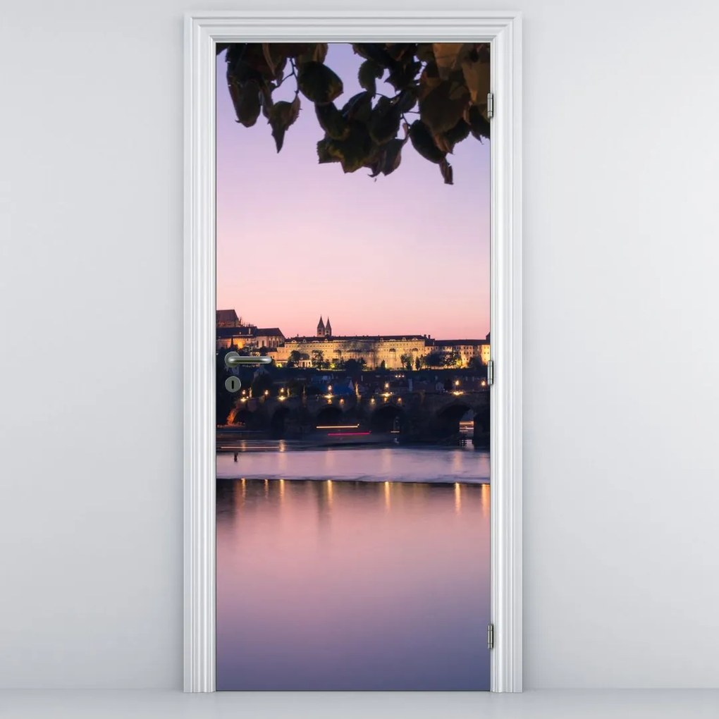 Fototapet pentru ușă - Castelul Praga și Vltava (95x205cm)