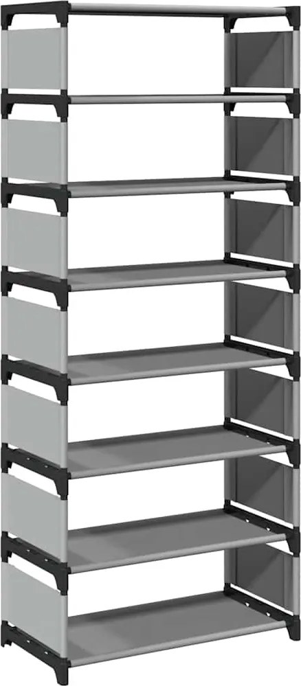 vidaXL Suport pantofi cu 8 niveluri, gri 54x28x124 cm, nețesut