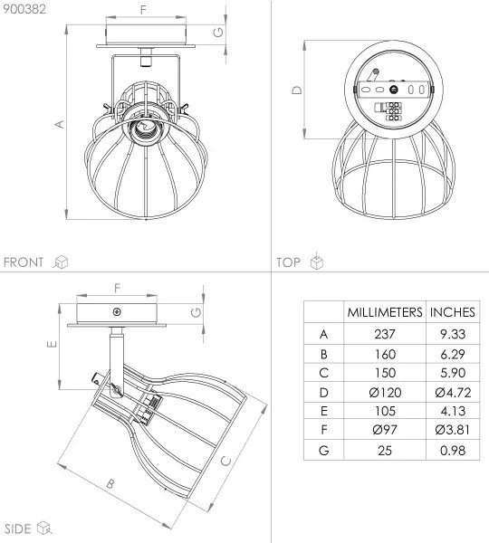 Spot de perete SAMBATELLO 1xE27/40W/230V Eglo 900382