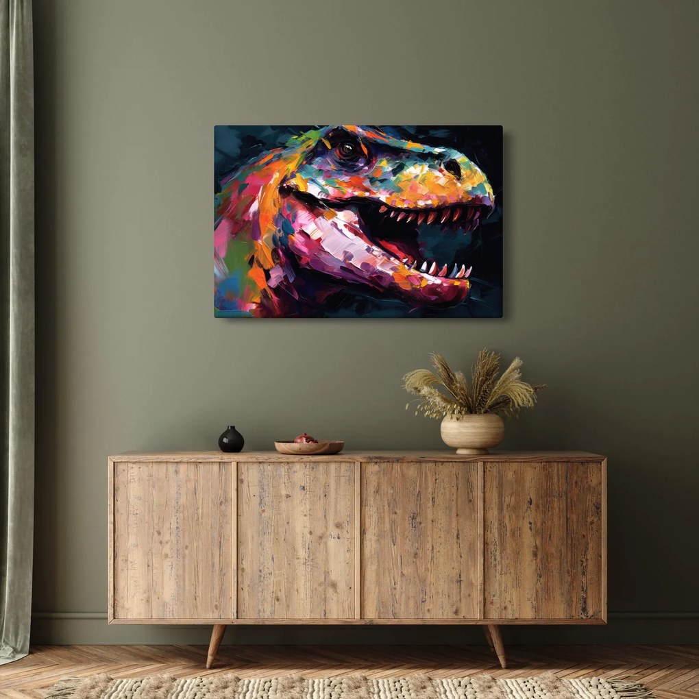 Tablou - Dinozaur, pictură (90x60 cm)
