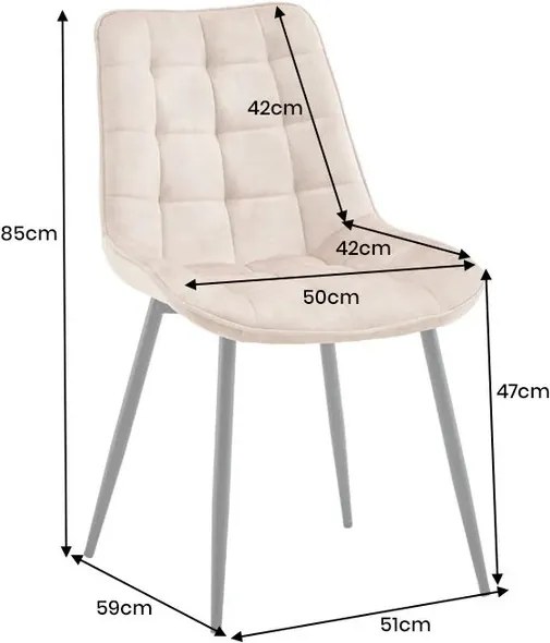 Set de 4 scaune ROADSTAR catifea sampanie greige