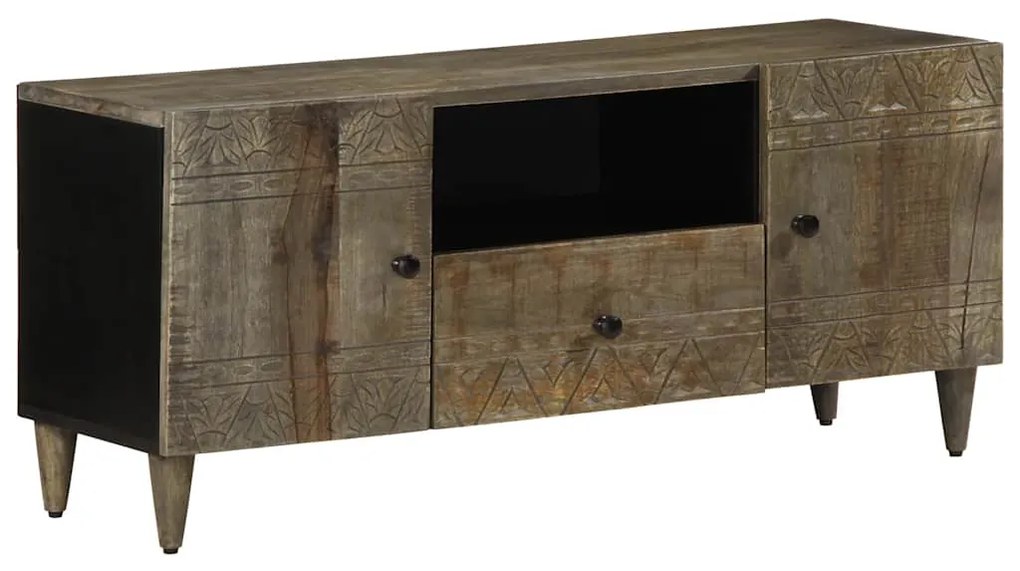 vidaXL Dulap TV Gri deschis 105x33,5x46 cm Lemn masiv Mango