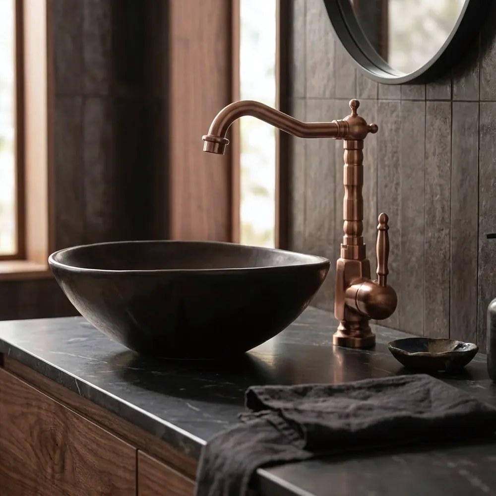 Baterie lavoar Rea Bona cupru periat