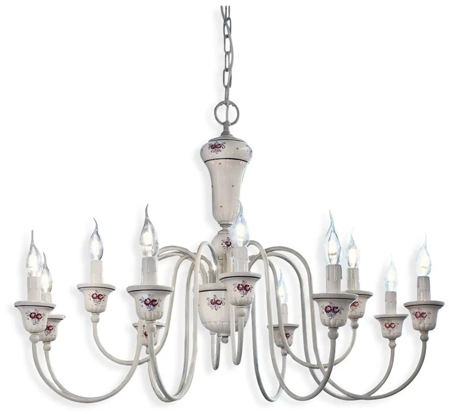 Candelabru clasic cu 12 brate realizat manual din ceramica SANREMO