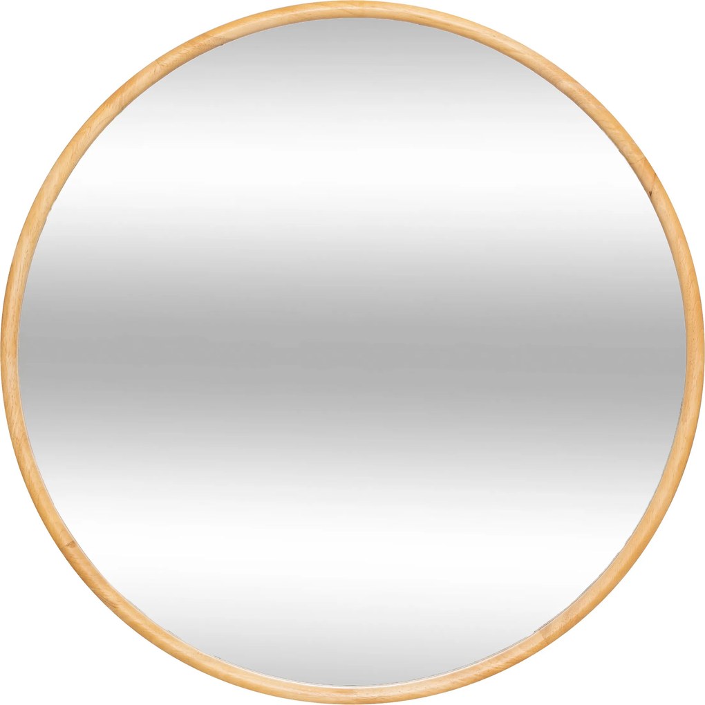 Oglindă de perete KIM cu ramă din lemn, Ø 75 cm