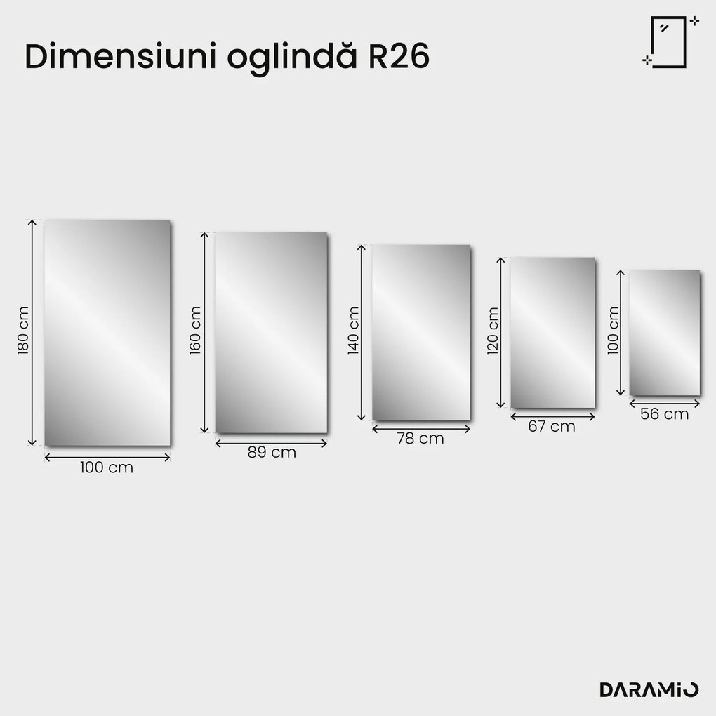 Oglindă dreptunghiulară cu fațetă Pure R26