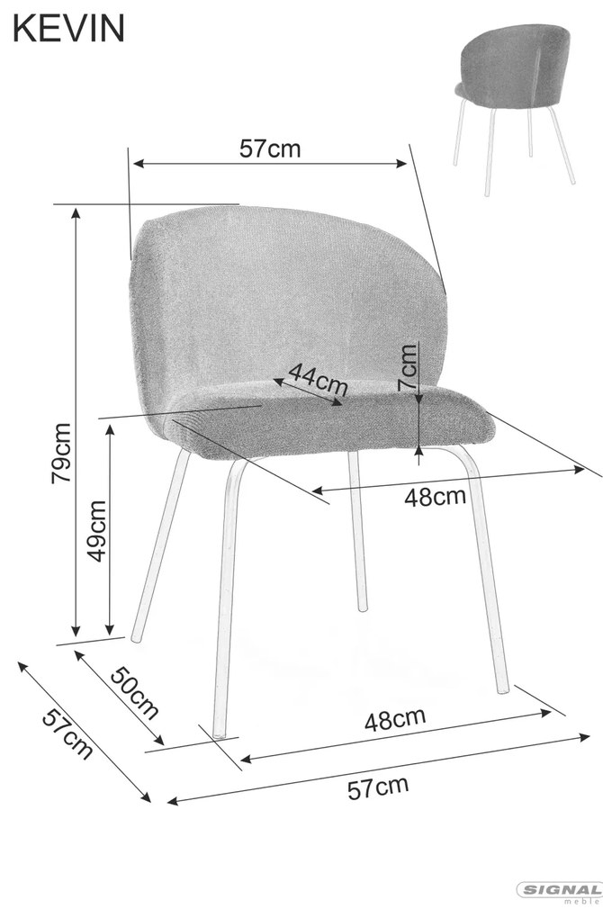Scaun de masa KEVIN VARDO gri