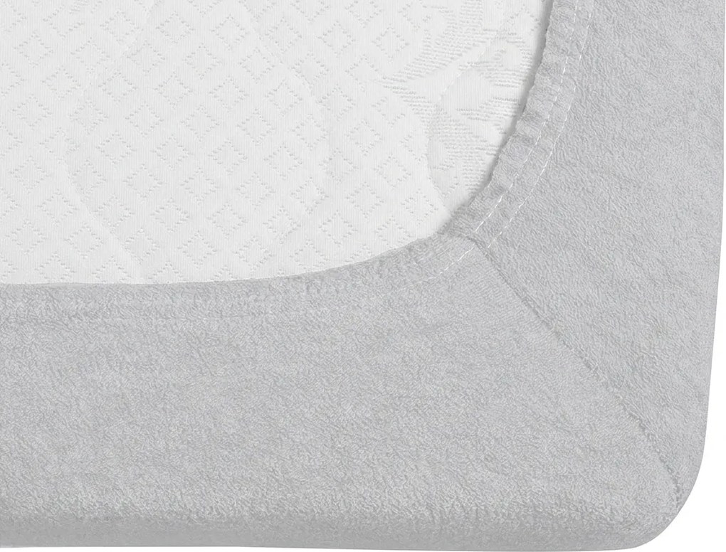 Cearsaf din fleece elastic MOLTON argintiu 180 x 200 cm