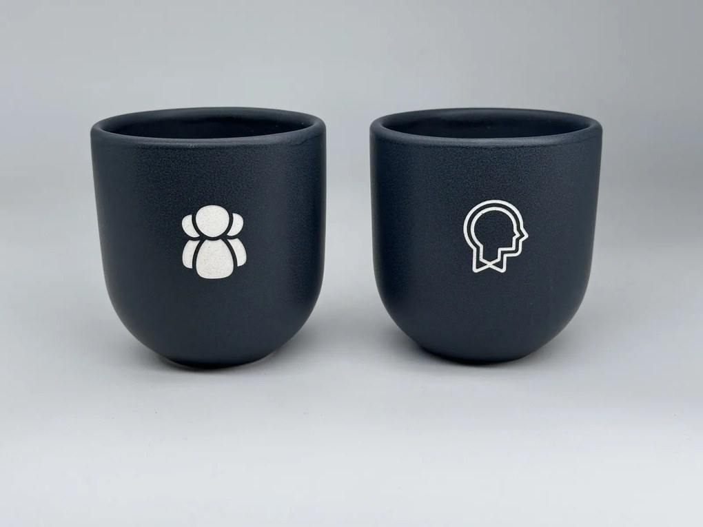 Set 30 Cesti Cafea tip Pahare NOVUM Gresie Glazurata, Diferite Marimi si Culori de Glazuri