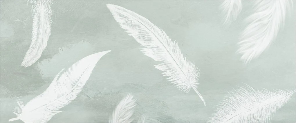 Tablou - Pene albe (120x50 cm)