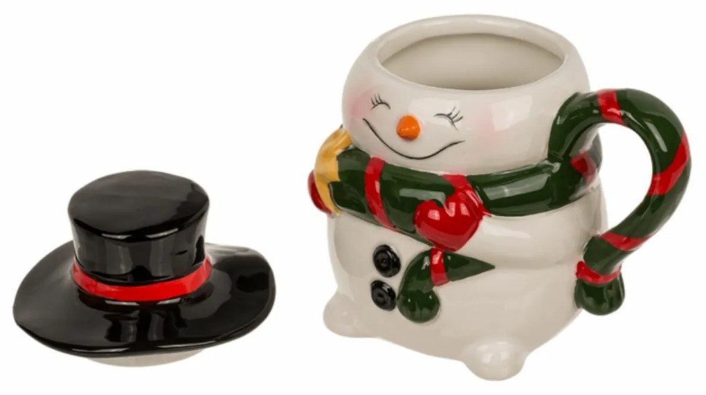 Cană cu capac Happy Snowman,  300 ml