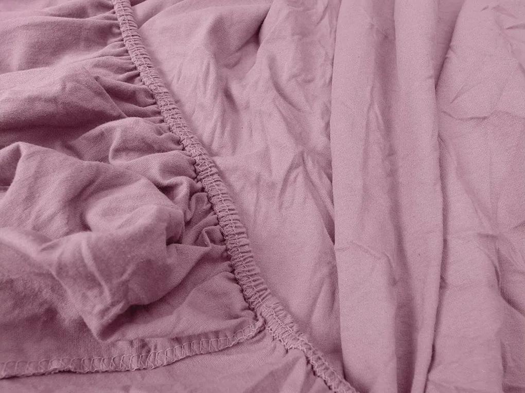 Cearsaf Jersey cu elastic 90x200 cm roz