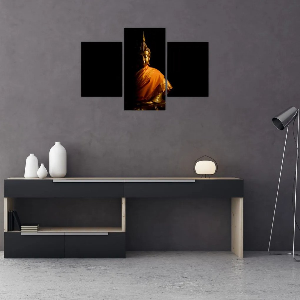 Tablou - Statuia lui Buddha de aur (90x60 cm)